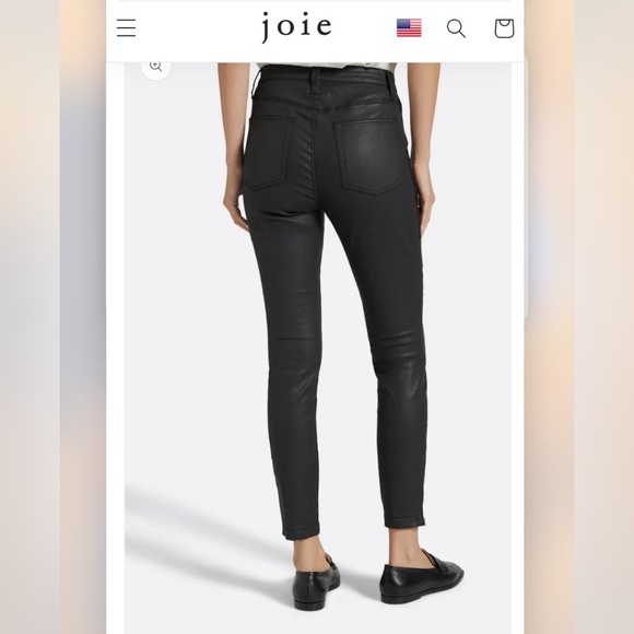 Joie Denim - Joie black coated faux leather skinny pants. Size 27.